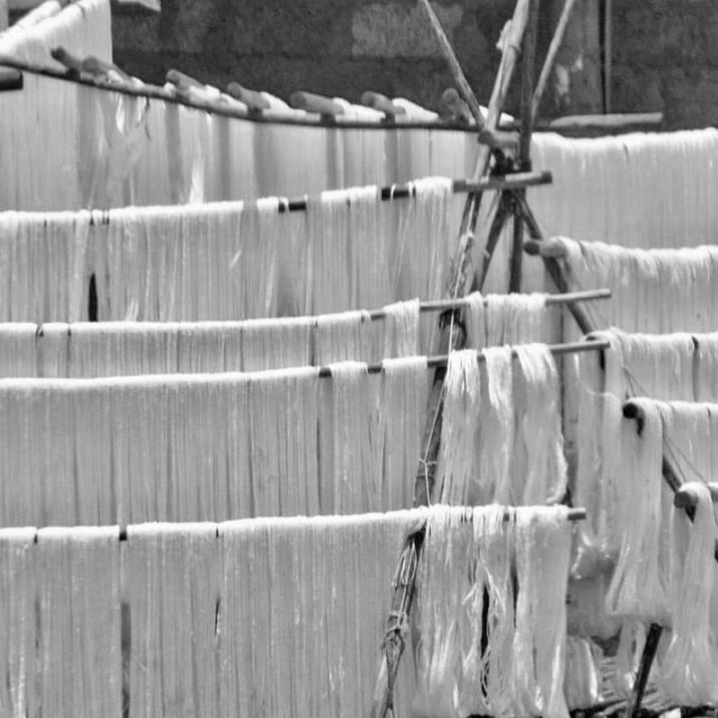 Tihku Towel Collection | Grey with White Stripes - Hand Woven