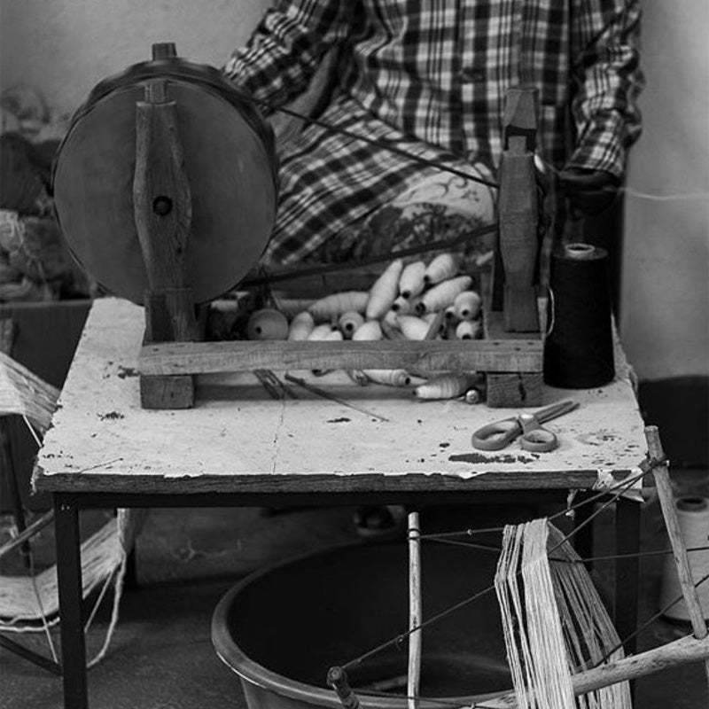 Tihku Towel Collection | Grey with White Stripes - Hand Woven