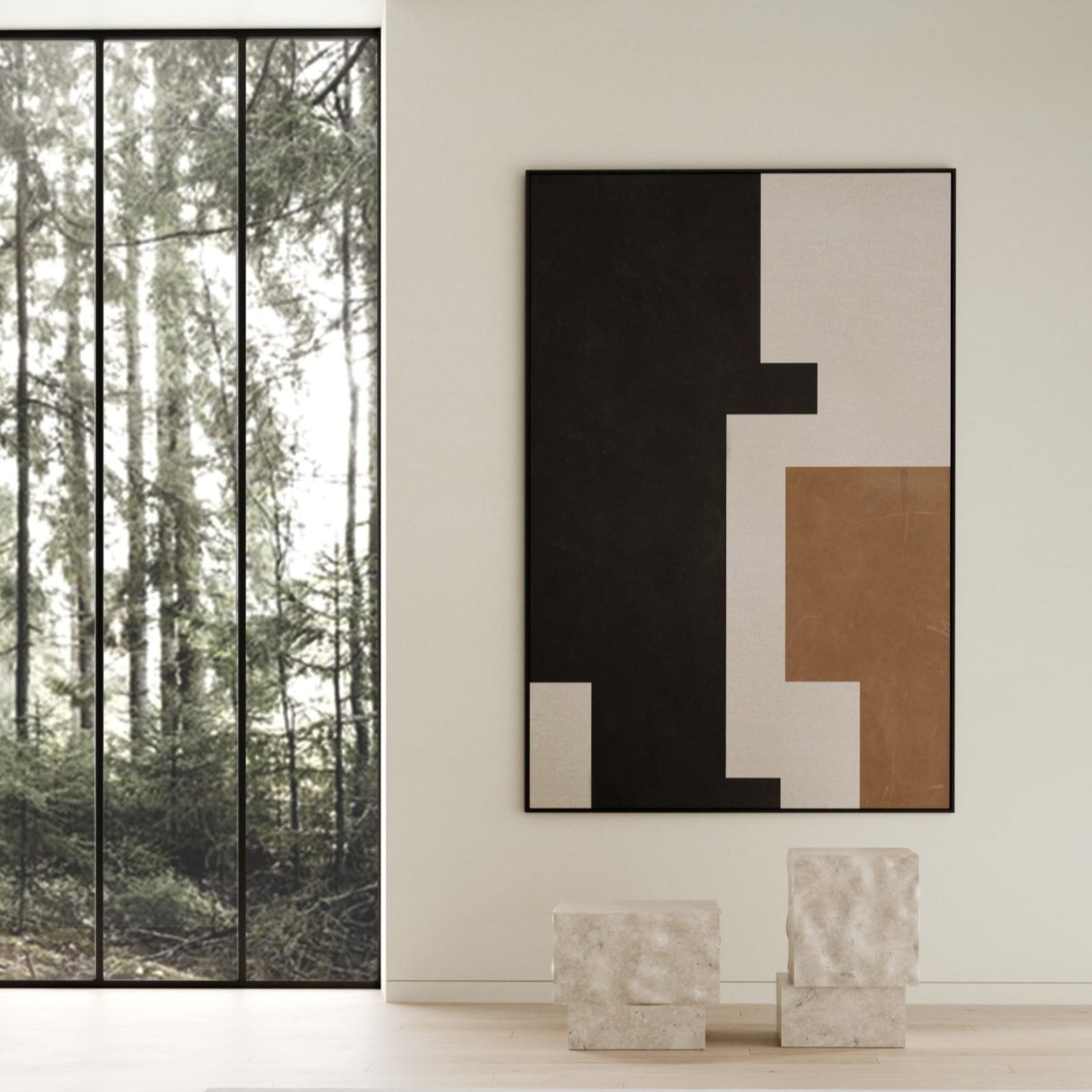 Temple Coffee Table. Tall - Limestone