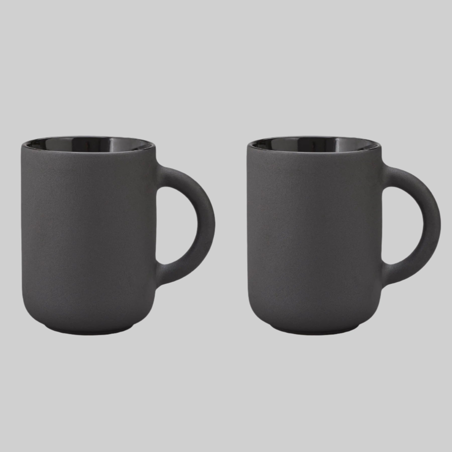 Theo mug. set of 2 - matte black